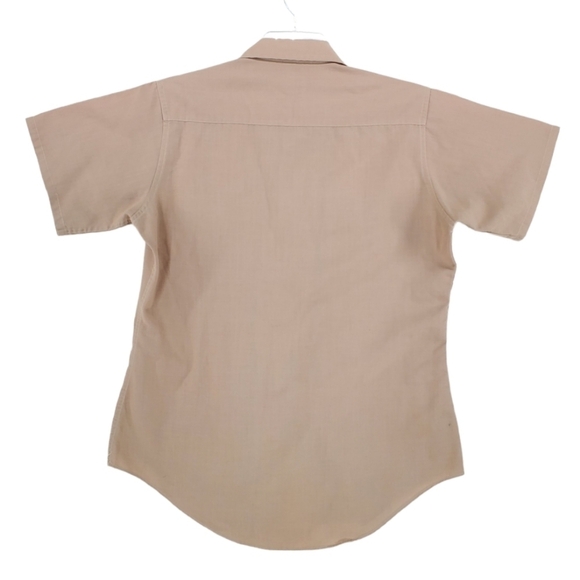 Flying Cross Shirt Safari Garage Khaki Brown Button Up Womens 9 Vtg Wash ‘em Ups - Picture 2 of 9